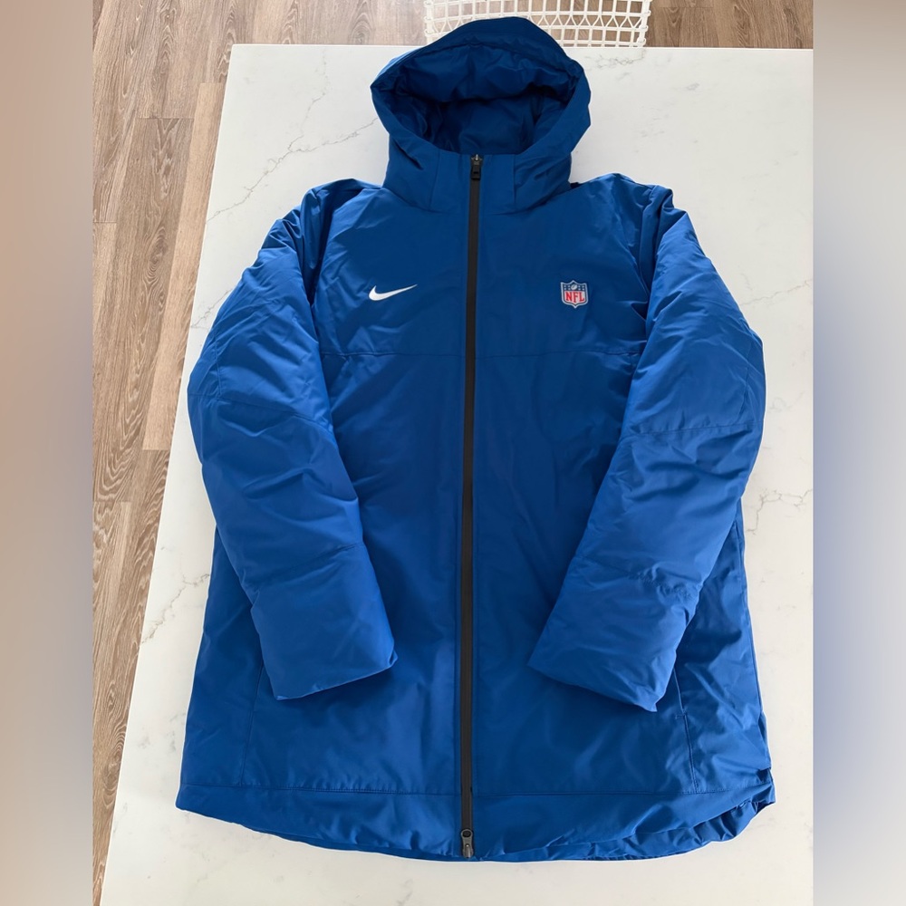 Nike NFL Team Issued Down Hooded Parka Jacket Mens Size Large